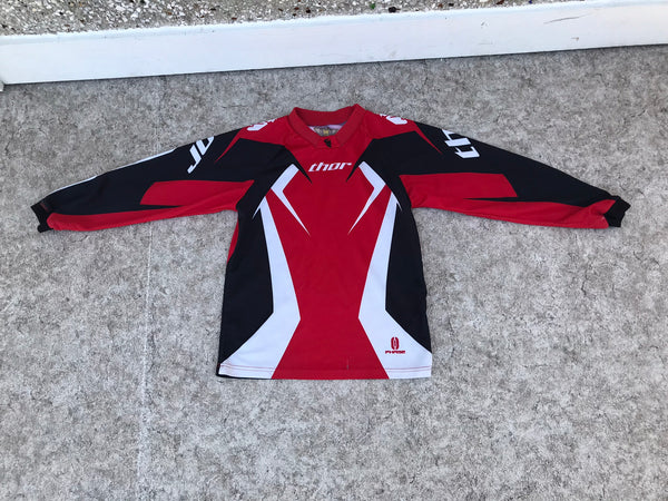 Motocross Dirt Bike BMX  Jersey Child Size Y Medium 8-10 Thor Red Black White Like New
