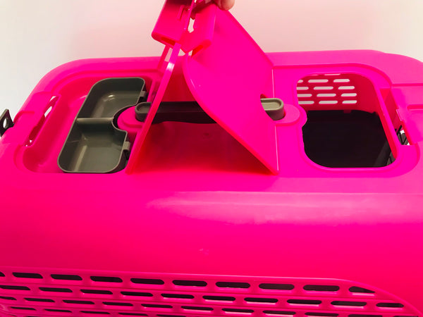 My Little Pet Shop Dog Puppy Pet Cat Kennel Crate Dog It Fushia Pink 22x15 Inches Like New