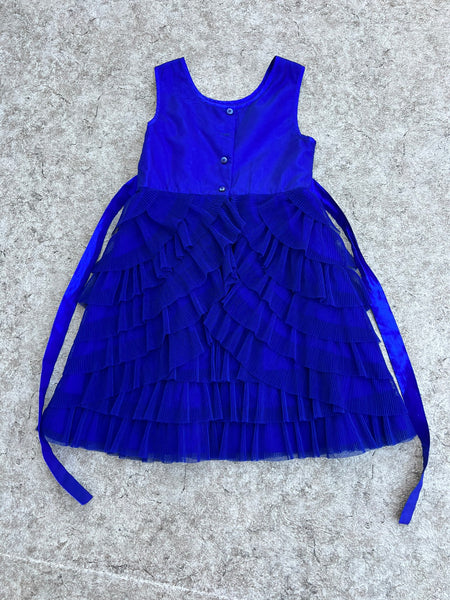 Party Dress Child Size 8 Jona Michelle European Brilliant Blue With Sequences NEW