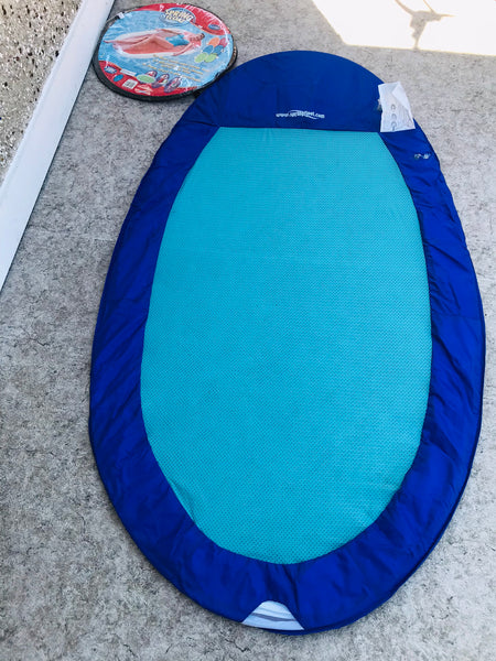 Pool Adult Swimways Inflatable Spring Float Pool Lounger, 66 x 40-in, Blue Like New