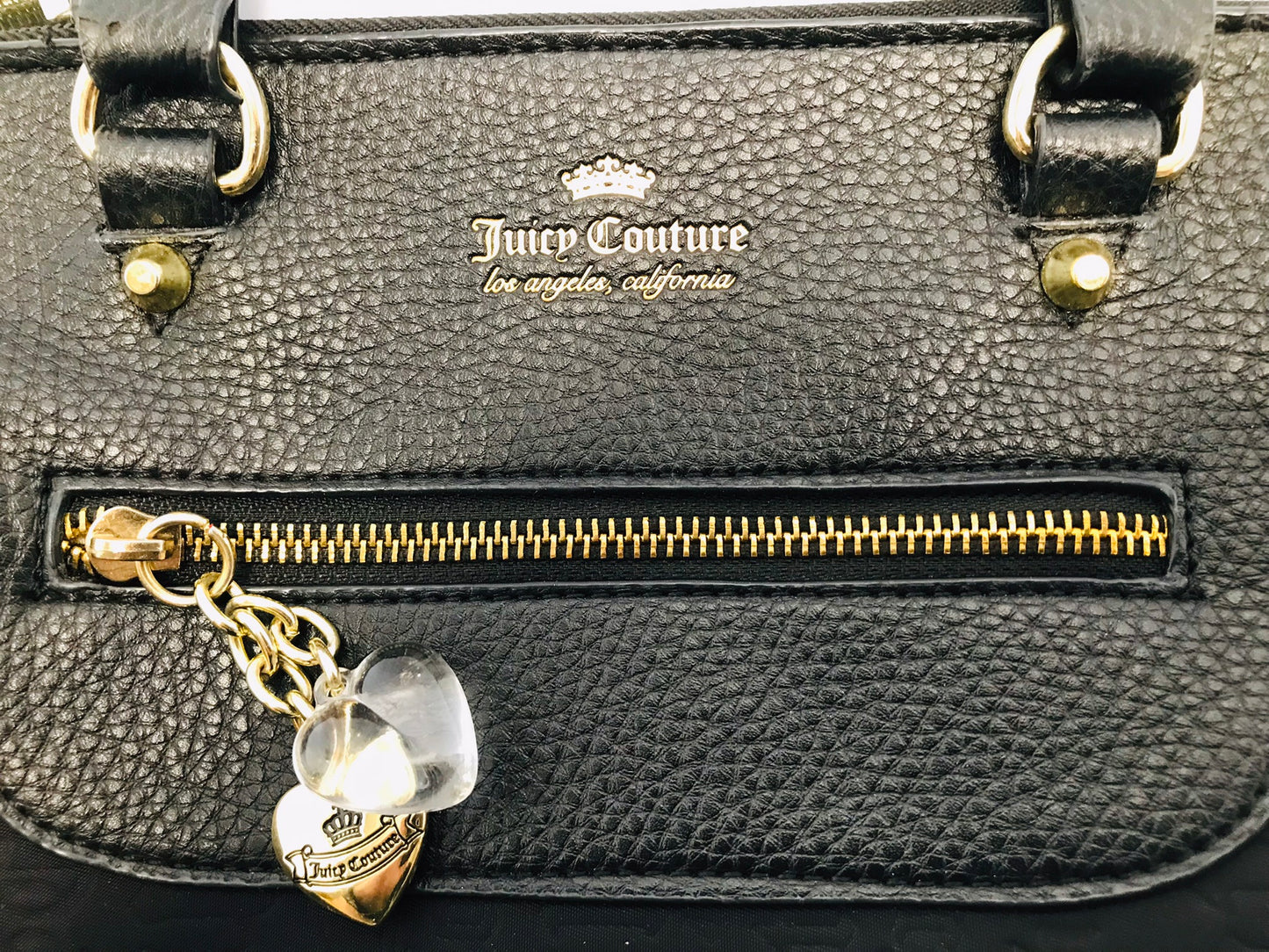 Purse Juicy Couture Black Gold Satchel With Strap Like New
