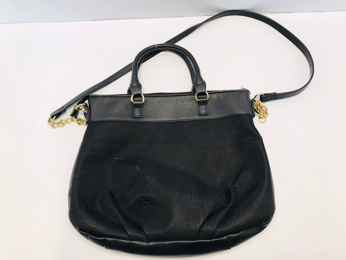 Purse Juicy Couture Black Gold Satchel With Strap Like New