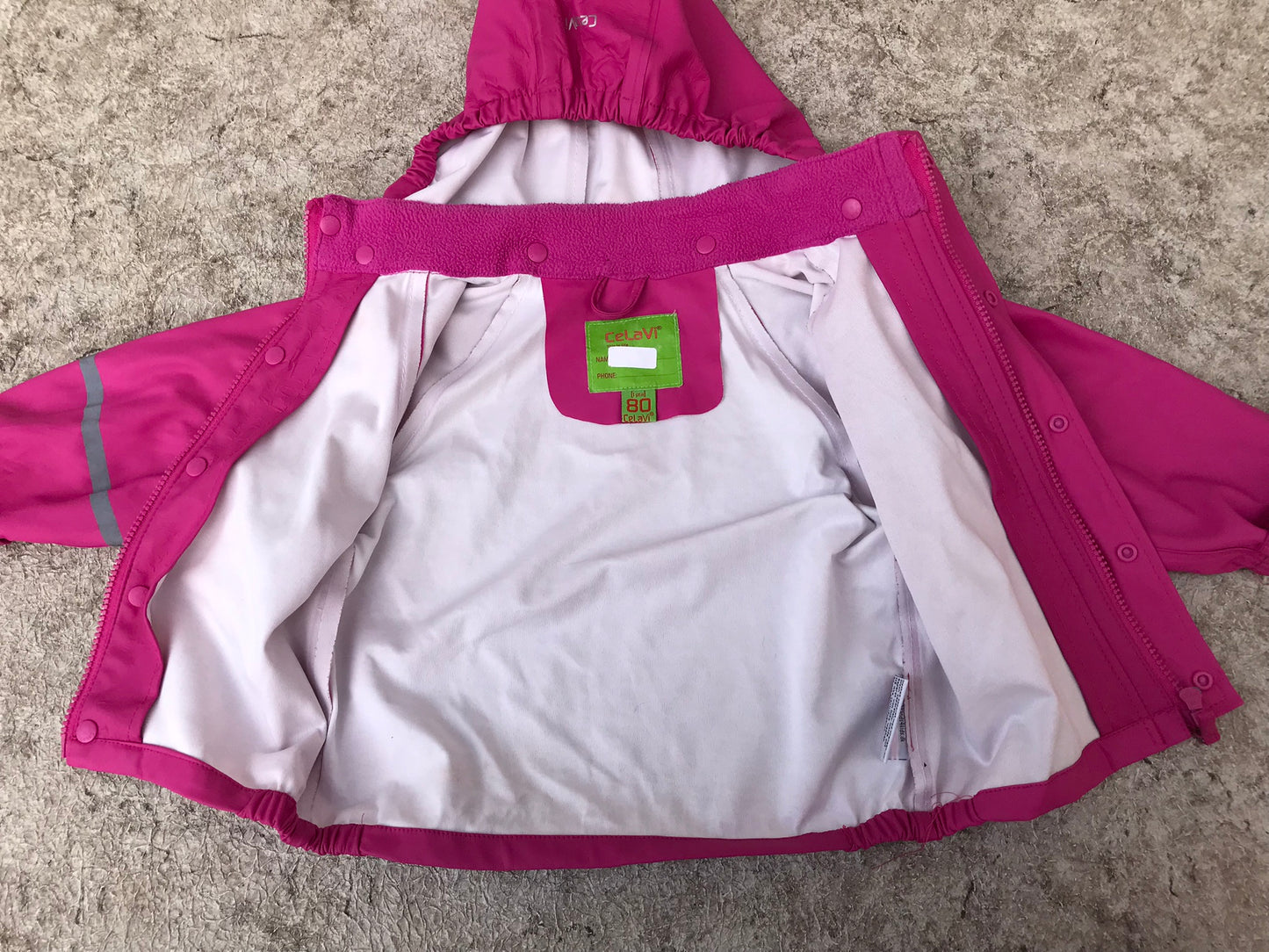 Rain Coat Child Size 12-18 Month From Europe Fushia Pink Waterproof  Excellent