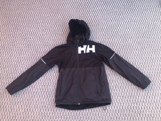 Rain Coat Child Size 14 Youth Helly Hansen Excellent Quality Black