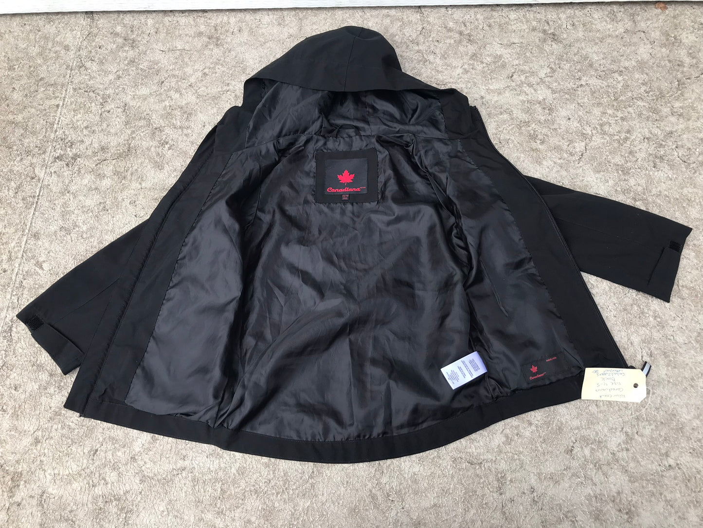 Rain Coat Child Size 4-5 Canadian Black Sealed Zippers Waterproof