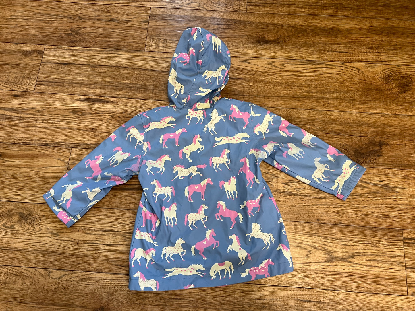 Rain Coat Child Size 4 Hatley Pink Blue Pony
