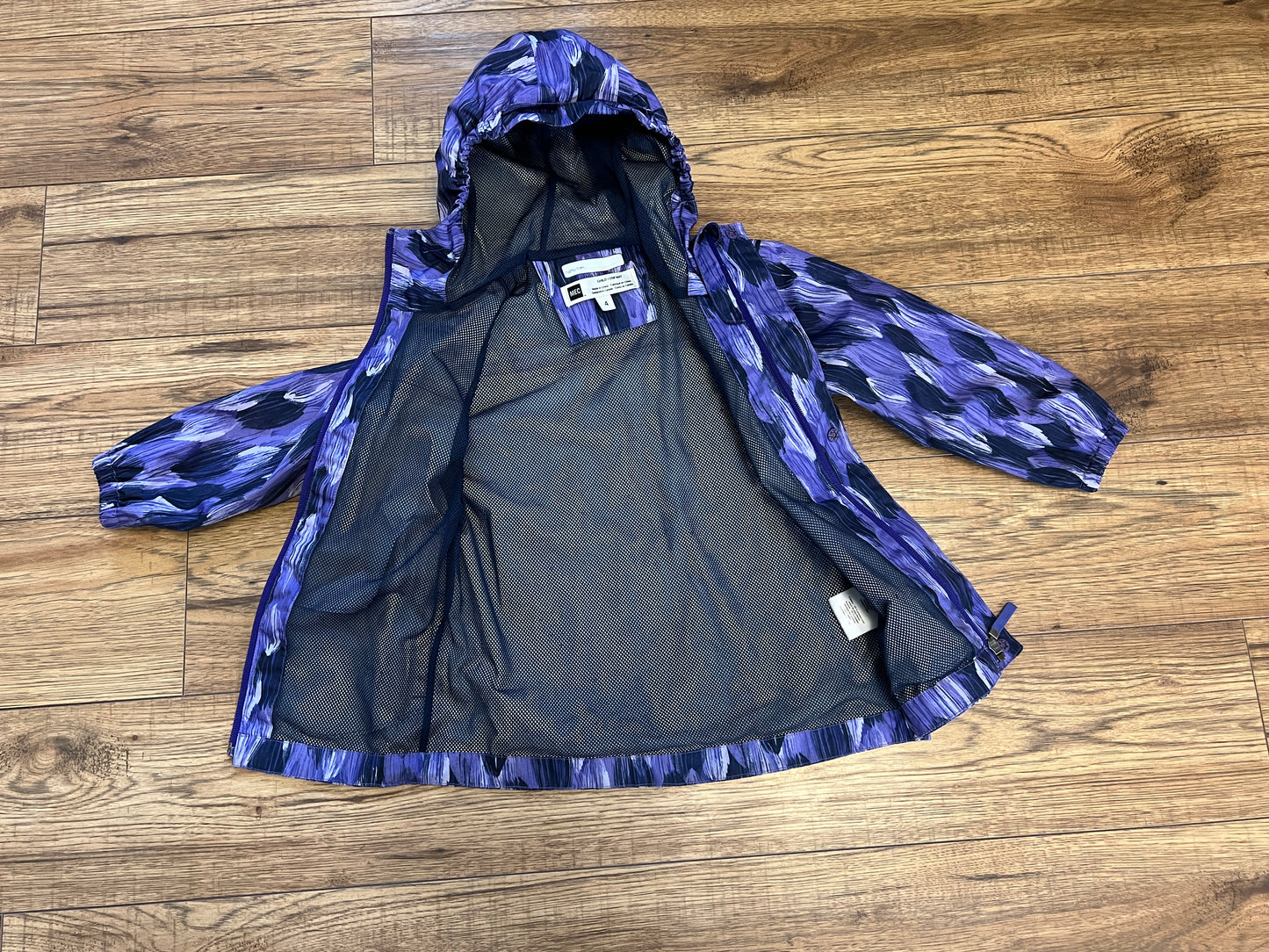 Rain Coat Child Size 4 MEC Purple Navy Like New