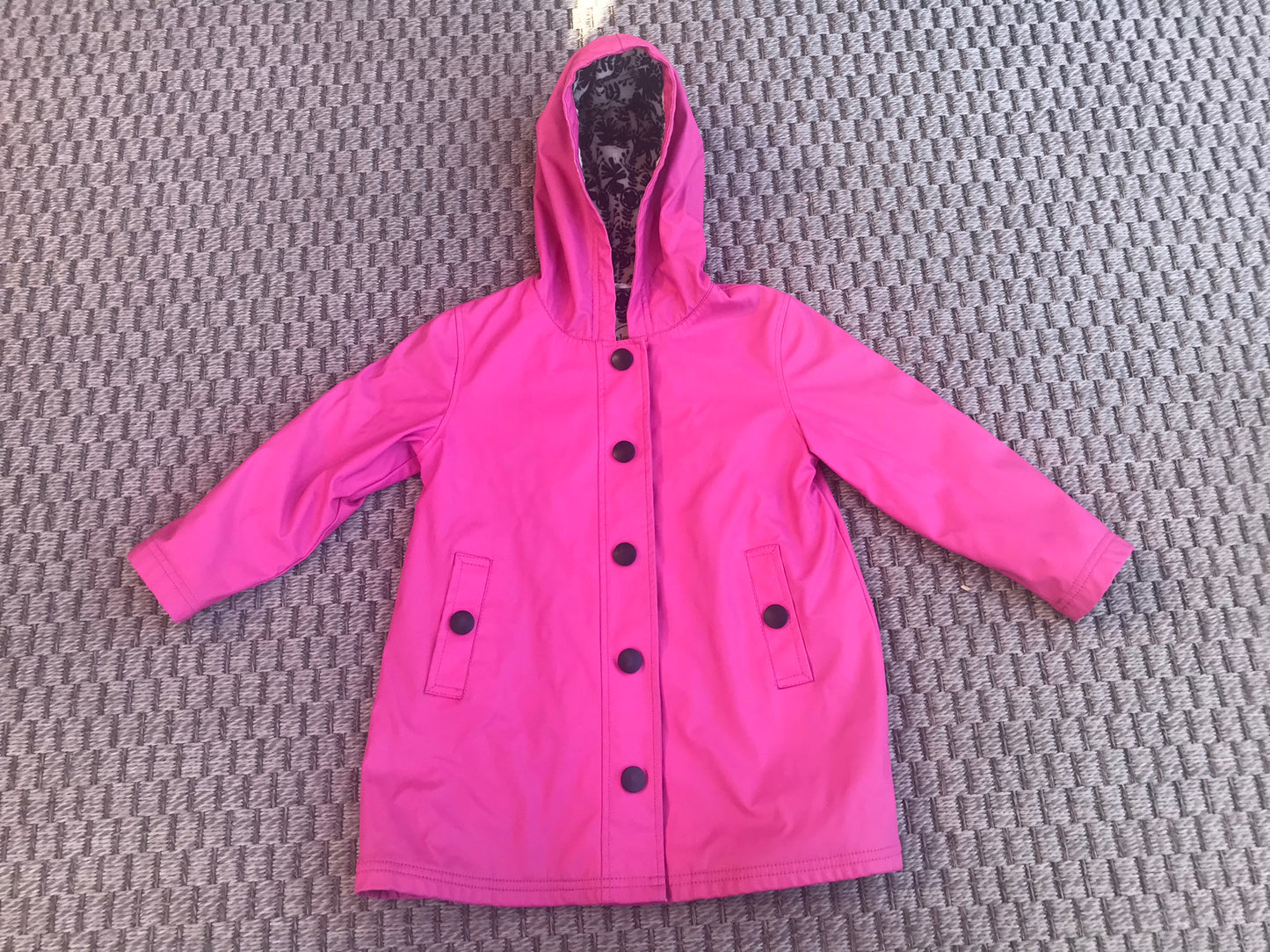 Rain Coat Child Size 5 Hatley Fushia Pink and Navy