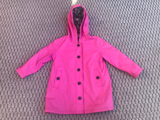 Rain Coat Child Size 5 Hatley Fushia Pink and Navy