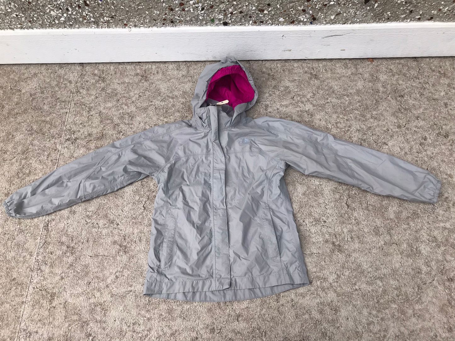 Rain Coat Child Size 8-10 The North Face Grey Pink