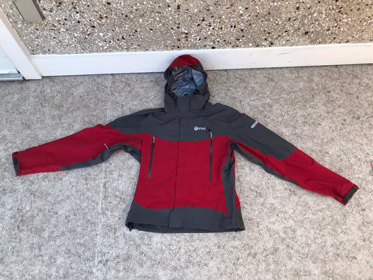 Rain Coat Ladies Size Medium Ground Waterproof Sealed Seams + Zippers Grey Burgandy Outstanding Quality Like New