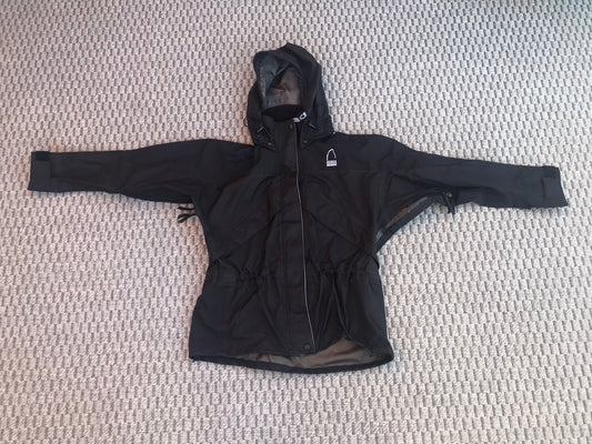 Rain Coat Ladies Size Small - Medium Gore-Tex Sierra Gore-Tex All Zippers Sealed Seams Vents Under Arms Black Outstanding Quality