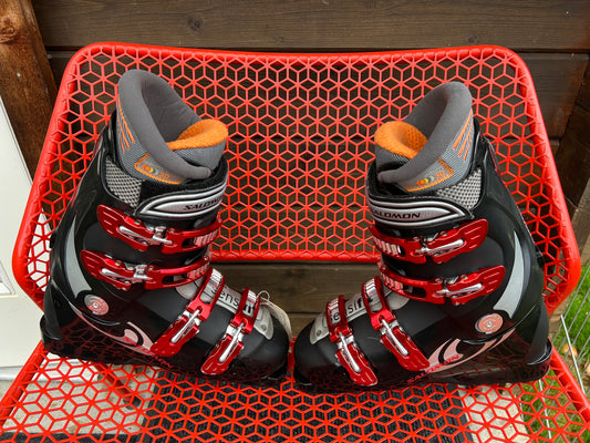 Ski Boots Mondo Size 27.0 Men Size 9 Women Size 10 Head 317 mm Black Grey Red With Ski Walk Button Mode