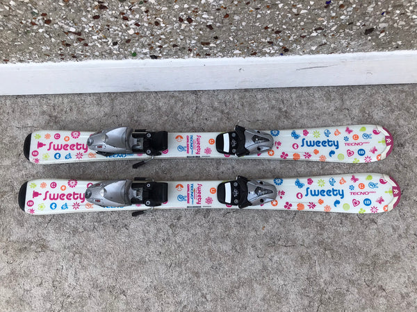 Ski 090 Tecno Sweety Parabolic Pink White With Bindings Excellent