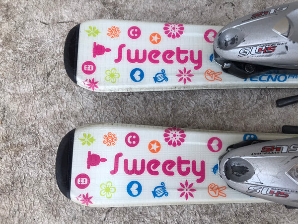 Ski 090 Tecno Sweety Parabolic Pink White With Bindings Excellent