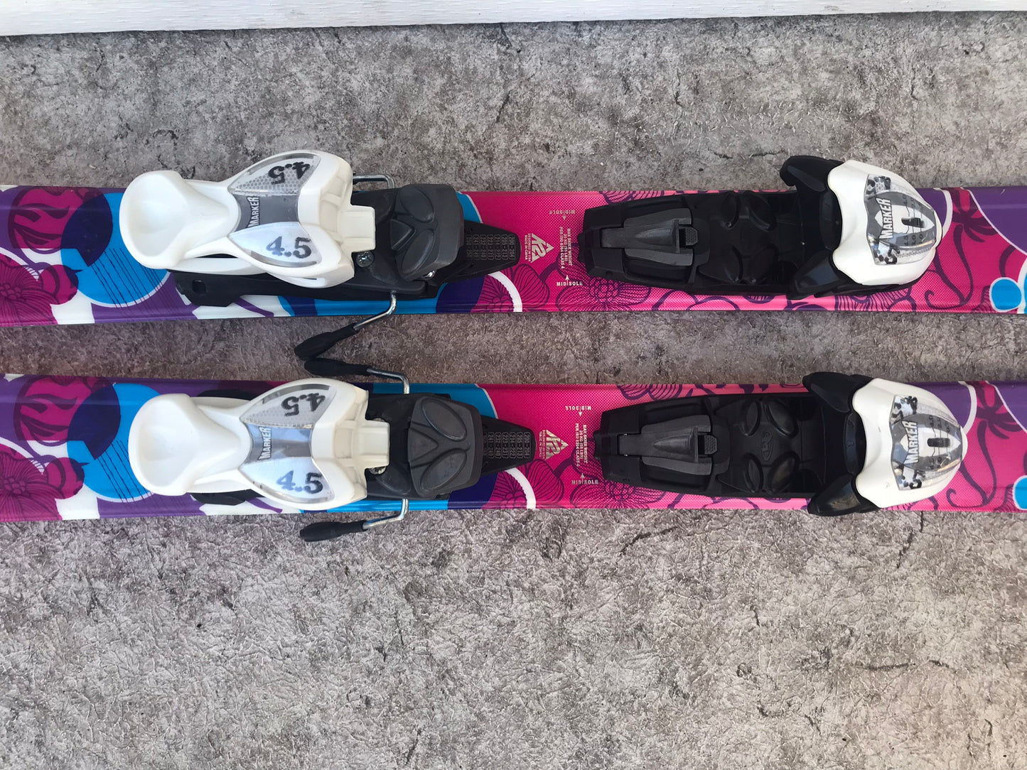 Ski 100 K-2 Parabolic Pink Purple Blue White With Bindings