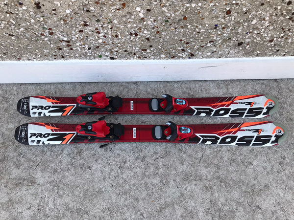 Ski 100 Rossignol  Pro Parabolic With Bindings Red Orange Excellent