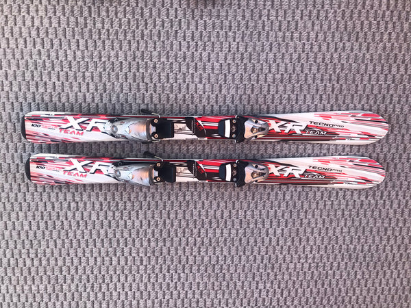 Ski 100 Tecno XR Pro Parabolic Black White Red  With Bindings Excellent