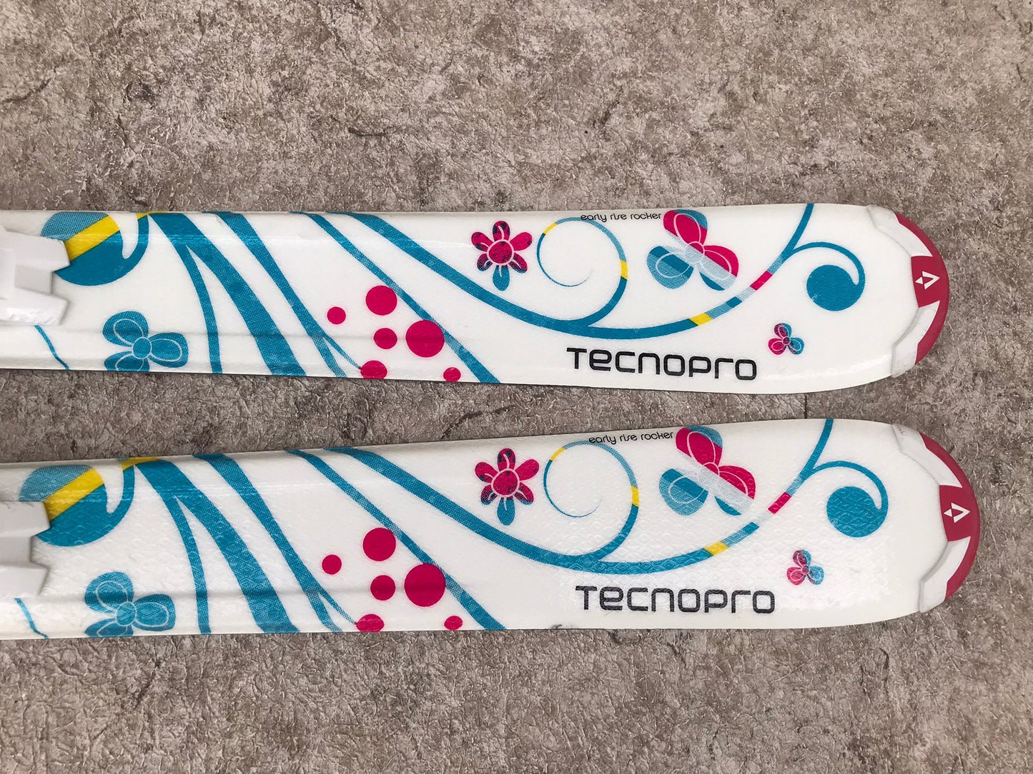 Ski 120 Techo Pro Sweety Parabolic White Teal Pink With Bindings Excellent No