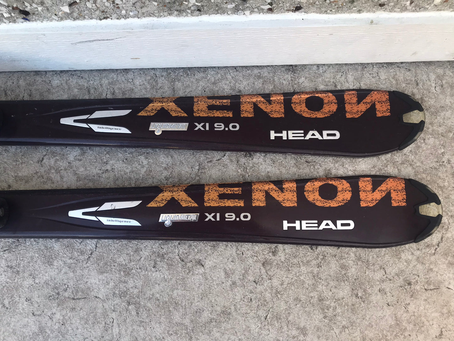 Ski 163 Head Liquid Metal Parabolic Plum Orange Black  With Bindings Like New