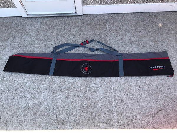 Ski Bag and Poles Adult Size Up To 178cm Black Grey Red Perfect Condition