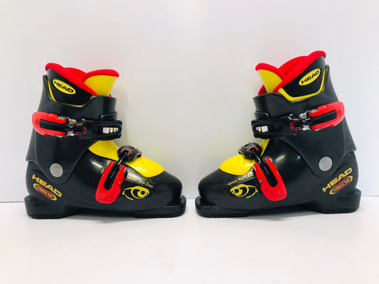 Ski Boots Mondo Size 19.0 Child Size 13-1  241 mm Head Carve Black Red Yellow