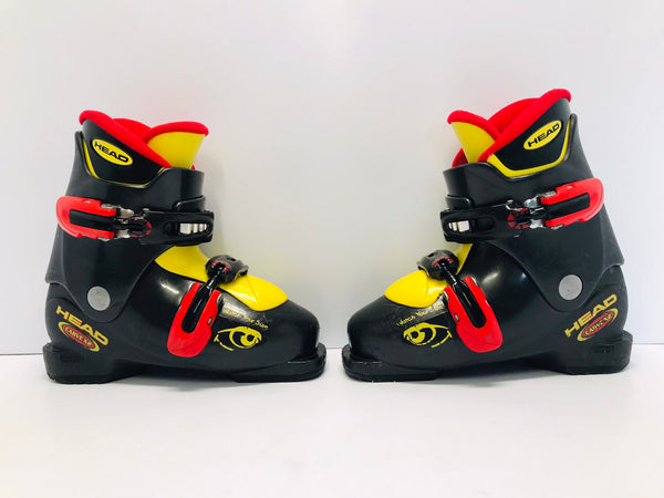 Ski Boot Mondo Size 19.0 Child Size 13-1  241 mm Head Carve Black Red Yellow