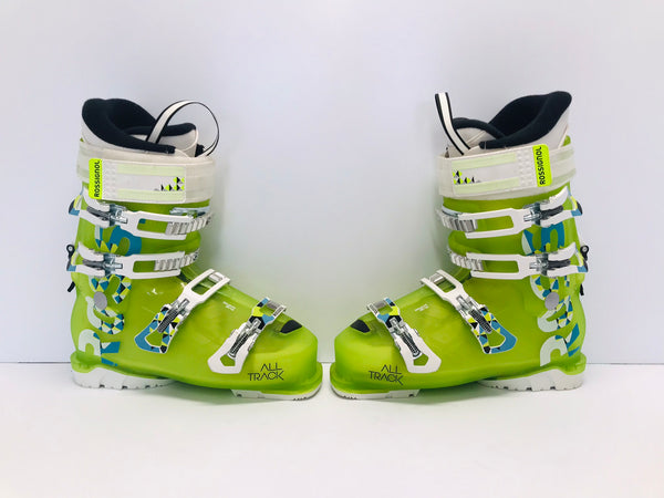 Ski Boot Mondo Size 25.5 Men's Size 7.5 Ladies Size 8.5 298 mmRossignol All Track Lime White Blue New