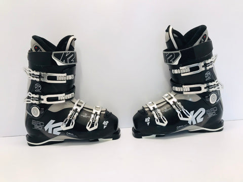 Ski Boot Mondo Size 27.5 Men's Size 9.5 Ladies Size 10.5 316 mm K-2 Fitlogix Black White Like New