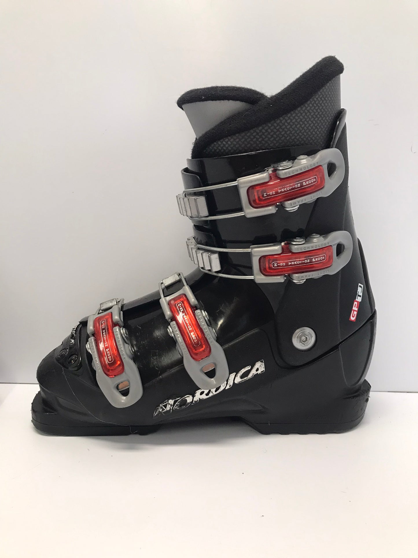 Ski Boots Mondo Size 23.0 Child Size 4-5 270 mm Black Red Minor Wear New Buckles