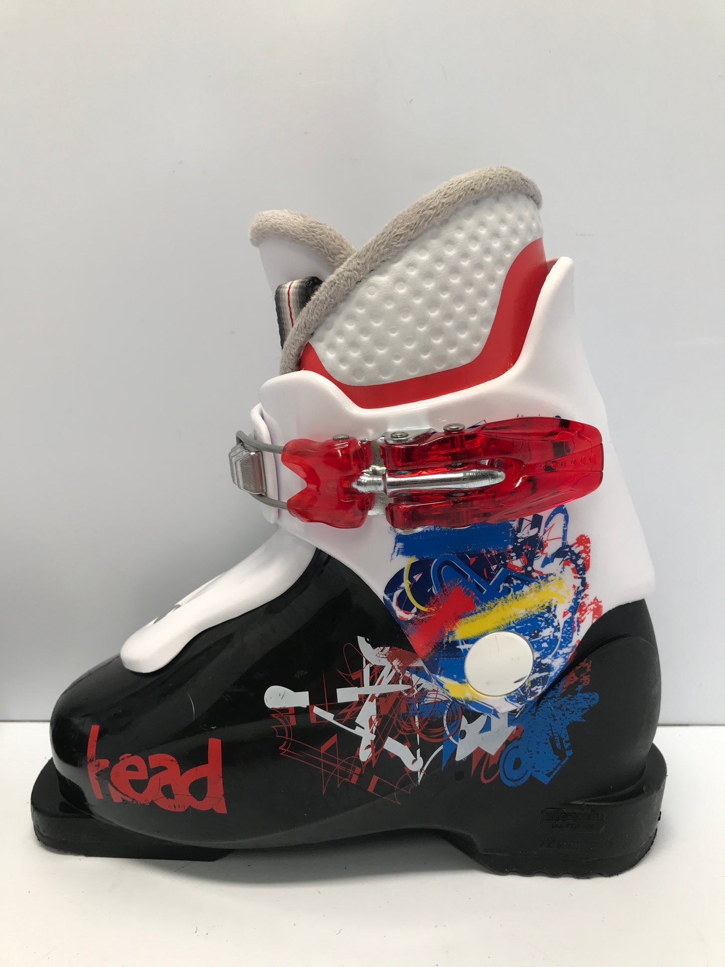 Ski Boots Mondo Size 17.0-18.5 Child size 11-12 221 mm Head Black Red Blue White Like New
