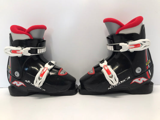 Ski Boots Mondo Size 18.5 Child Size 12.5 224mm Nordica Black Red Minor Wear