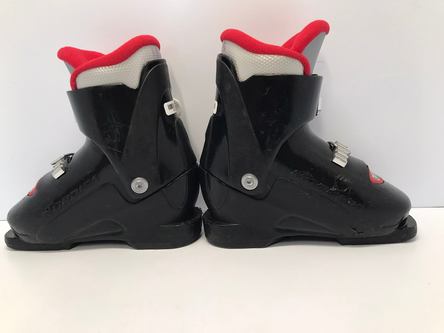 Ski Boots Mondo Size 18.5 Child Size 12.5 224mm Nordica Black Red Minor Wear