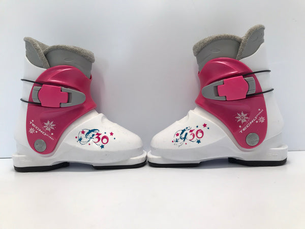 Ski Boots Mondo Size 18.5 Child Size 12 223mm Tecno Pro G30 White Pink