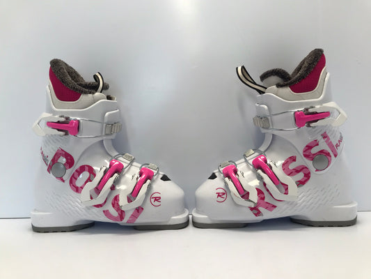 Ski Boots Mondo Size 19.5 Child Size 13 235mm Rossignol Fun Girl White Pink New Demo Model