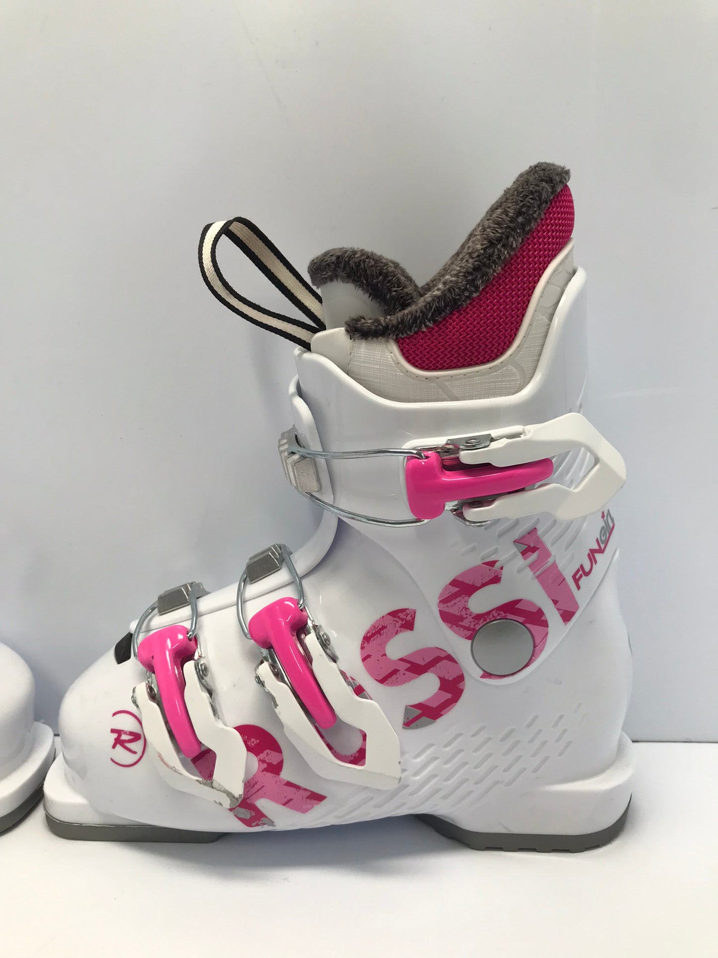 Ski Boots Mondo Size 19.5 Child Size 13 235mm Rossignol Fun Girl White Pink New Demo Model