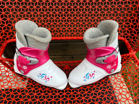 Ski Boots Mondo Size 20.0 child Size 1 Tecno Pro 246 mm Pink White