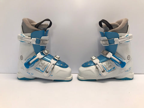 Ski Boots Mondo Size 21.5 Child Size 3-4 255 mm Nordica FireArrow White Blue Some Scratches