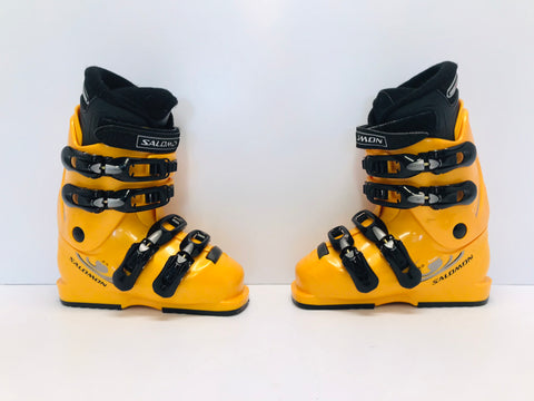 Ski Boots Mondo Size 22.0 Child Youth Size 5  260 mm Salomon Tangerine Black Excellent