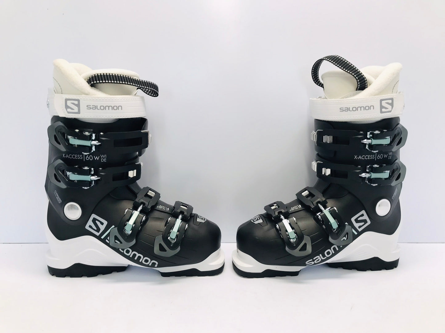 Ski Boots Mondo Size 23.0 Men Size 5 Ladies Size 6 276 mm  Wide For Wide Feet Salomon S Black White NEW