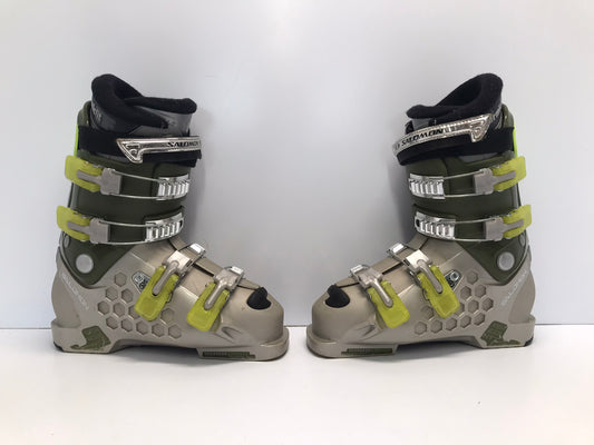 Ski Boots Mondo Size 24.0 Men's Size 6 Ladies Size 7  285 mm Salomon Grey Sage  Excellent