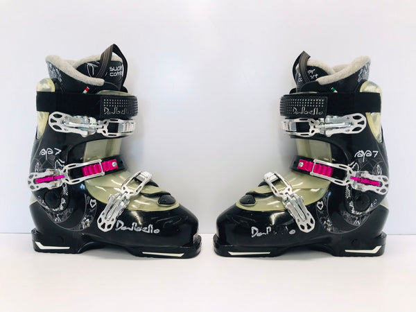 Ski Boots Mondo Size 24.5 Ladies Size 7.5  287 mm Dalbello Black Grey Pink Excellent