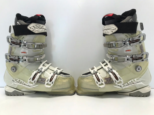 Ski Boots Mondo Size 24.5 Ladies Size 7.5 288mm Salomon Divine Translucent Cream Excellent