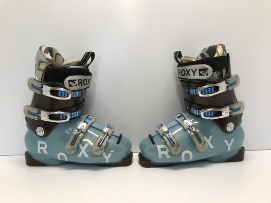 Ski Boots Mondo Size 25.5 Women's Ladies 8 299mm Roxy Aqua Blue Bronze Outstanding Quality Like New