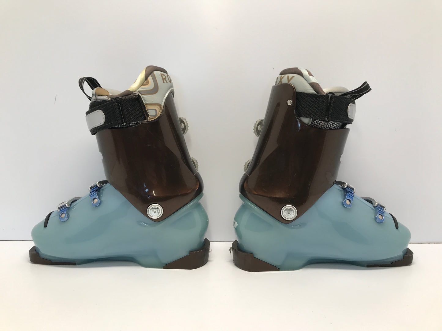 Ski Boots Mondo Size 25.5 Women's Ladies 8 299mm Roxy Aqua Blue Bronze Outstanding Quality Like New