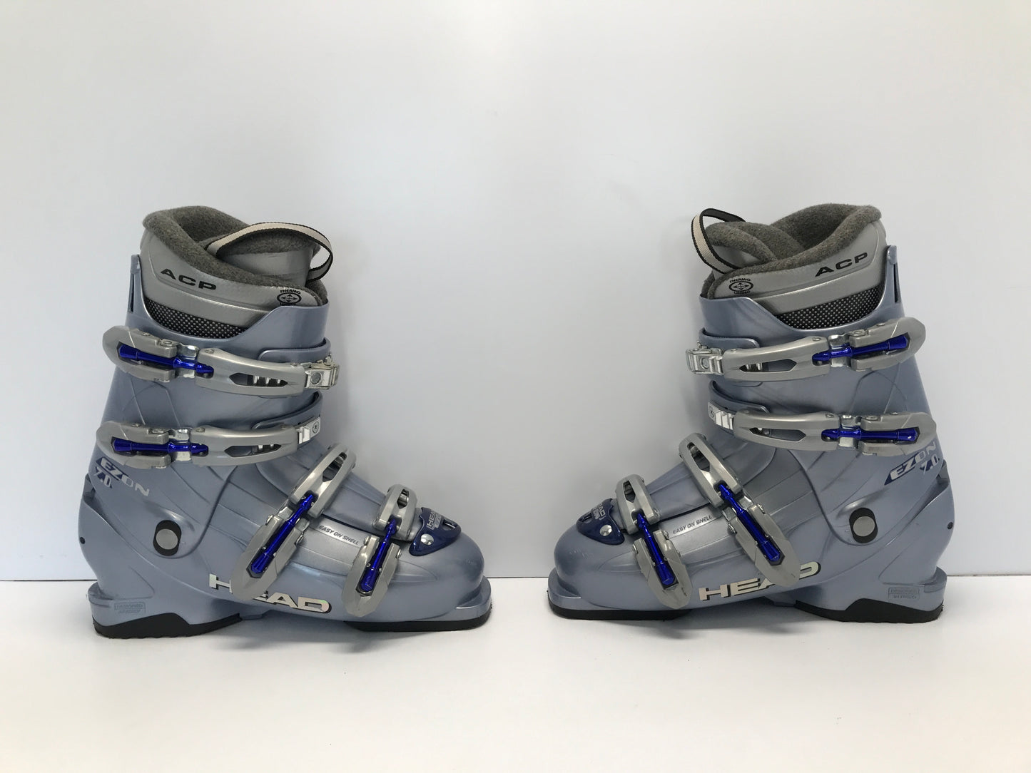 Ski Boots Mondo Size 26.5 Ladies 9.5 Men's Size 8.5 308mm Head Pearl Blue Like New