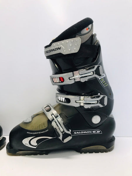 Ski Boots Mondo Size 26.5 Men's Size 8.5 Ladies Size 9.5  306 mm Salomon Black Excellent Quality