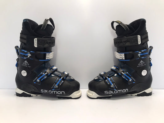 Ski Boots Mondo Size 26.5 Men's Size 8.5 Ladies Size 9.5 308 mm Salomon QST Black Blue Like New
