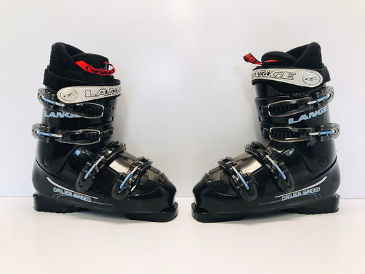 Ski Boots Mondo Size 26.5 Men's Size 8.5 Ladies Size 9.5 309 mm Lange Driver Speed Black Blue  Excellent