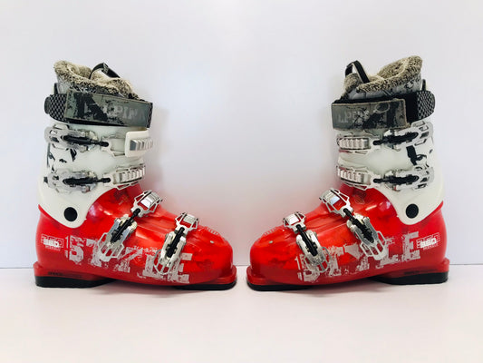 Ski Boots Mondo Size 27.0 Ladies Size 9.5  315 mm Alpina Style Red White Black Grey Excellent